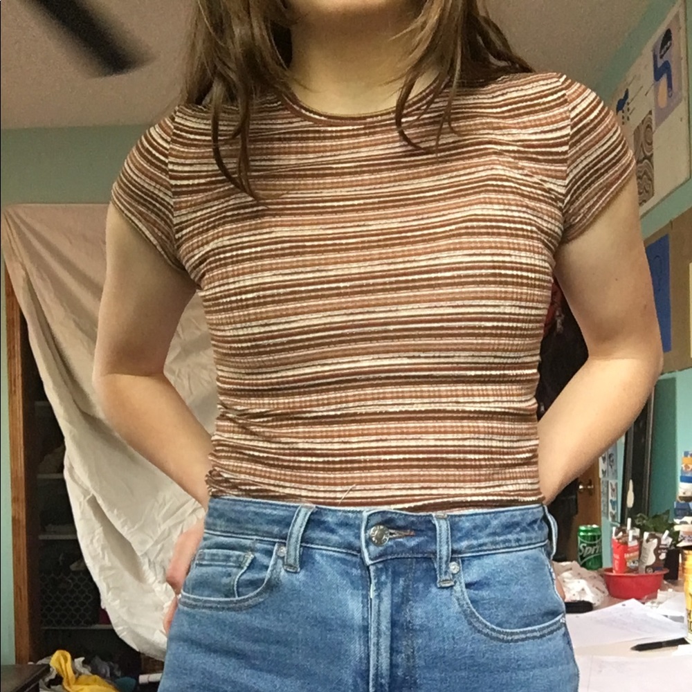 Brown Urban Outfitters short sleeved shirt